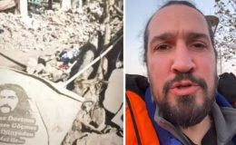 Hatay’daki Doğukan Manço’dan duygulandıran paylaşım! Enkazın duvarından babasının şarkı sözleri çıktı