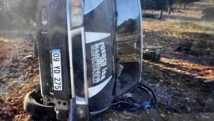 Didim’de inşaat işçilerini taşıyan araç takla attı: 1 ölü