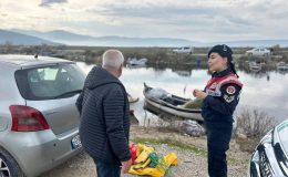 Bafa Gölü’nde yasa dışı balıkçılığa karşı operasyon düzenledi