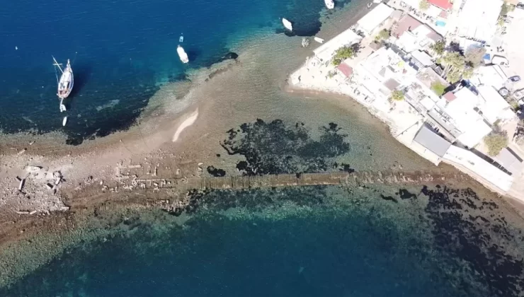 Bodrum’da deniz çekildi, tarihi Kral Yolu gün yüzüne çıktı