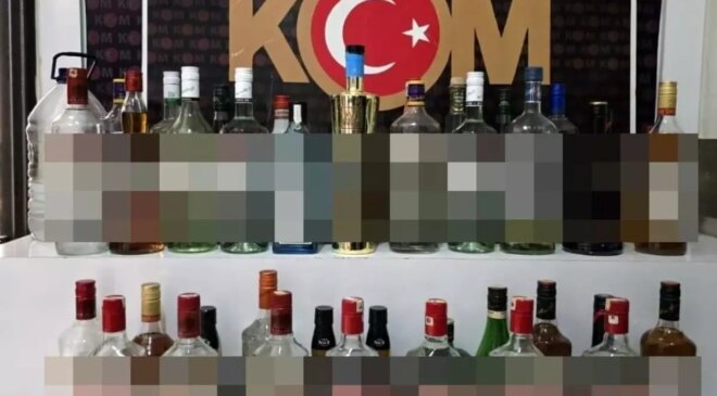 Didim’de 40 şişe kaçak içki ele geçirildi