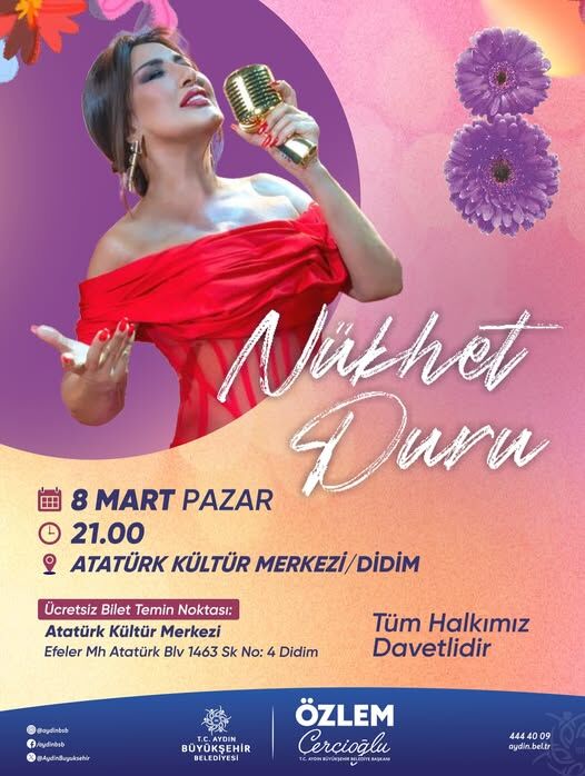 Aydin Bsb 8 Martta Didimde Nukhet Duru Konseri Duzenleyecek 644394 3778B6C21979Bd08Dee8C1C4406B6783