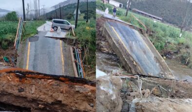 Milas’ta köprü çöktü: Bafa ile Kapıkırı arası ulaşım kesildi