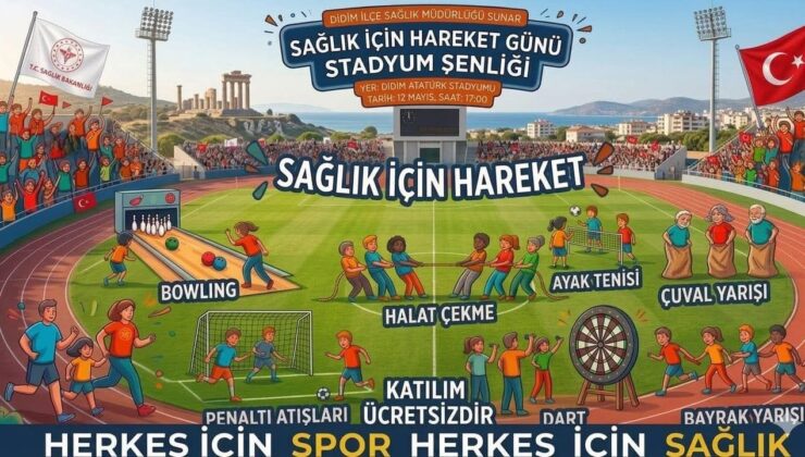 Didim’de sağlık için dev buluşma; Atatürk Stadyumu şenliğe hazırlanıyor